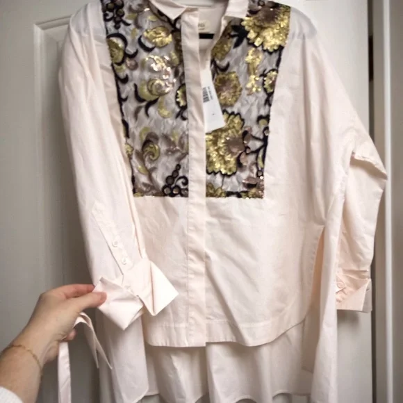 PSOPHIA Shirt with Gold and Black Embroidery - Picture 5 of 6